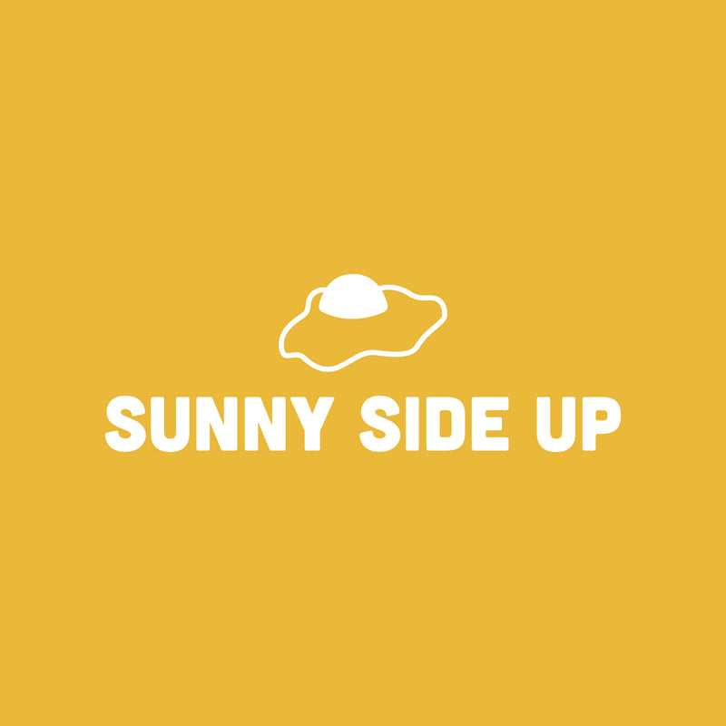 Vinyl Wall Art Decal - Sunny Side Up - 9" x 26" - Trendy Fun Positive Breakfast Quote Egg Design Sticker For Home Kitchen Dining Room Restaurant Coffee Shop Office Decor 1