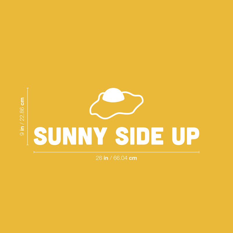 Vinyl Wall Art Decal - Sunny Side Up - 9" x 26" - Trendy Fun Positive Breakfast Quote Egg Design Sticker For Home Kitchen Dining Room Restaurant Coffee Shop Office Decor 4