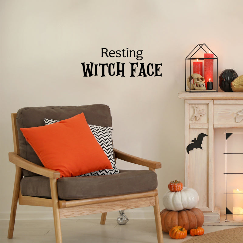 Vinyl Wall Art Decal - Resting Witch Face - 9" x 25" - Trendy Humorous Halloween Season Quote Sticker For Bedroom Living Room Windows Doors Storefront Coffee Shop Office Spooky Decor 3