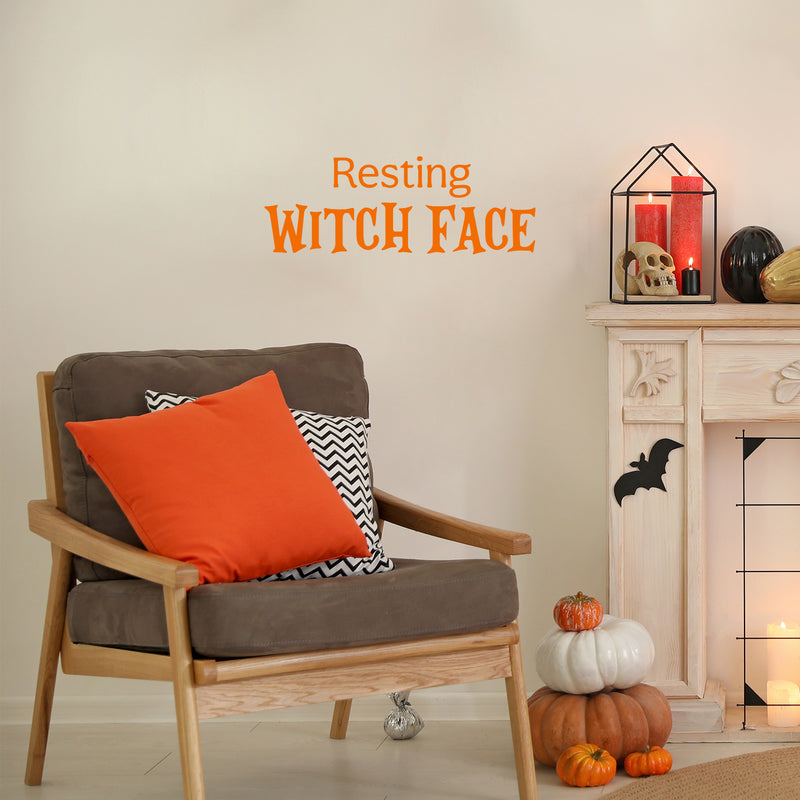 Vinyl Wall Art Decal - Resting Witch Face - 9" x 25" - Trendy Humorous Halloween Season Quote Sticker For Bedroom Living Room Windows Doors Storefront Coffee Shop Office Spooky Decor 2