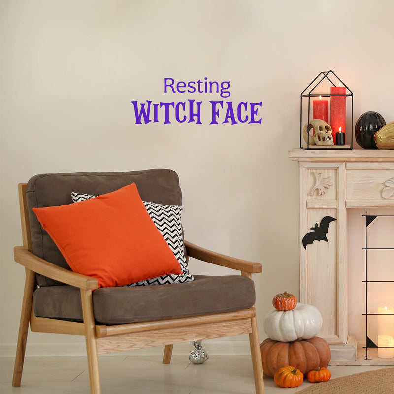 Vinyl Wall Art Decal - Resting Witch Face - 9" x 25" - Trendy Humorous Halloween Season Quote Sticker For Bedroom Living Room Windows Doors Storefront Coffee Shop Office Spooky Decor 2