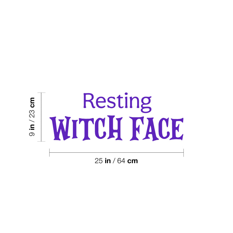 Vinyl Wall Art Decal - Resting Witch Face - 9" x 25" - Trendy Humorous Halloween Season Quote Sticker For Bedroom Living Room Windows Doors Storefront Coffee Shop Office Spooky Decor 4