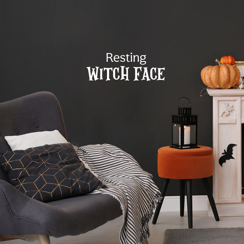 Vinyl Wall Art Decal - Resting Witch Face - 9" x 25" - Trendy Humorous Halloween Season Quote Sticker For Bedroom Living Room Windows Doors Storefront Coffee Shop Office Spooky Decor 3