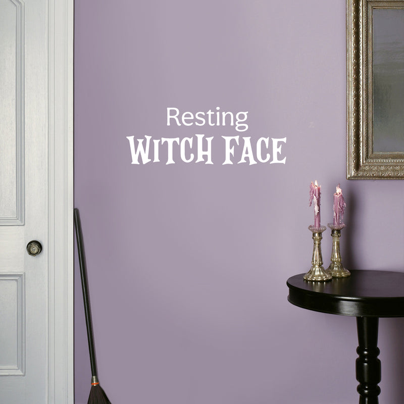 Vinyl Wall Art Decal - Resting Witch Face - 9" x 25" - Trendy Humorous Halloween Season Quote Sticker For Bedroom Living Room Windows Doors Storefront Coffee Shop Office Spooky Decor 2