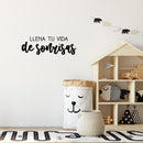 Vinyl Wall Art Decal - Llena Tu Vida De Sonrisas / Fill Your Life With Smiles - 8. Positive Inspiring Spanish Quote Sticker For Home School Office Coffee Shop Decor 3