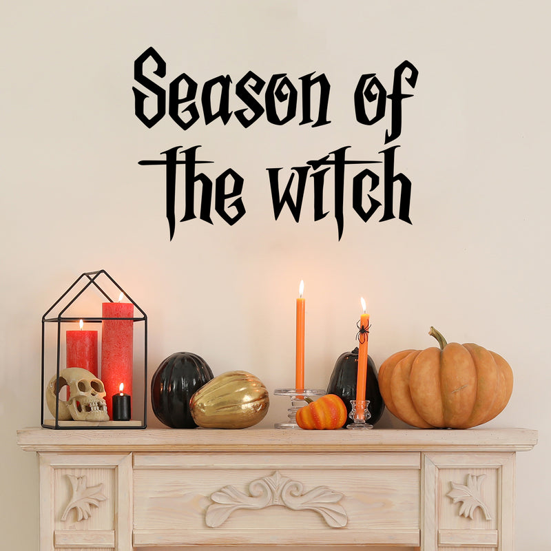 Vinyl Wall Art Decal - Season Of The Witch - Trendy Fun Halloween Quote Sticker For Home Bedroom Living Room Windows Doors Storefront Coffee Shop Office Spooky Decor 3