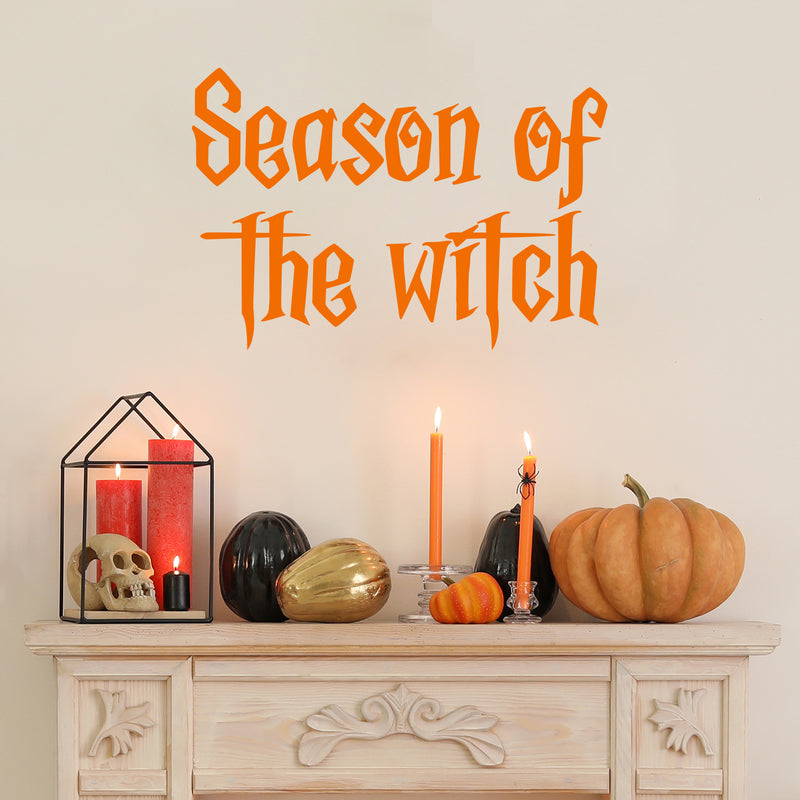 Vinyl Wall Art Decal - Season Of The Witch - Trendy Fun Halloween Quote Sticker For Home Bedroom Living Room Windows Doors Storefront Coffee Shop Office Spooky Decor 5