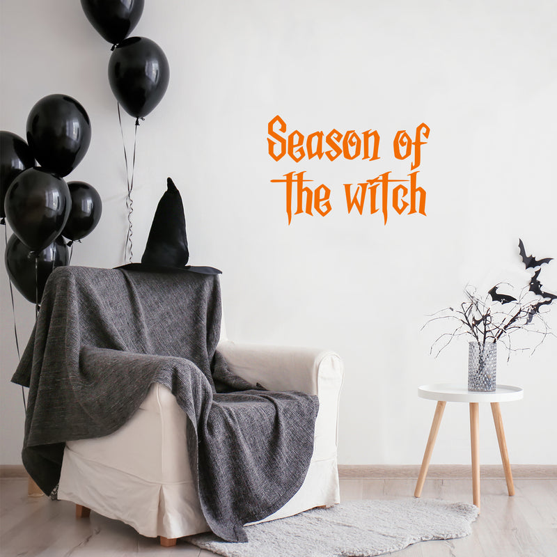 Vinyl Wall Art Decal - Season Of The Witch - 17" x 25" - Trendy Fun Halloween Quote Sticker For Home Bedroom Living Room Windows Doors Storefront Coffee Shop Office Spooky Decor 2