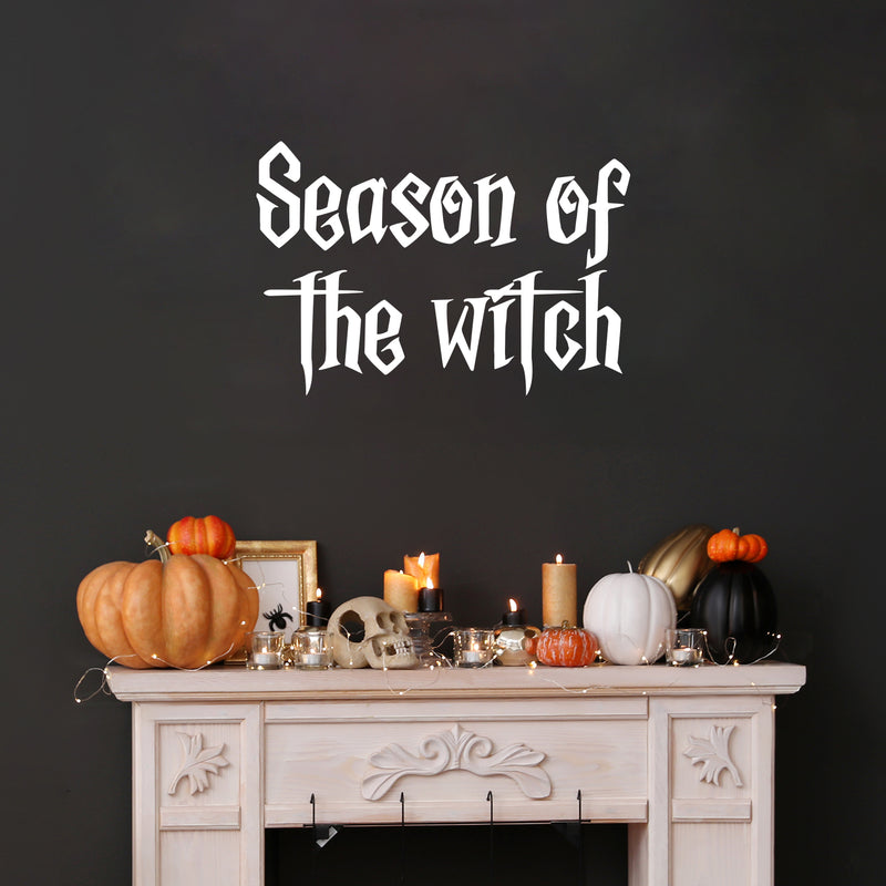 Vinyl Wall Art Decal - Season Of The Witch - 17" x 25" - Trendy Fun Halloween Quote Sticker For Home Bedroom Living Room Windows Doors Storefront Coffee Shop Office Spooky Decor 3