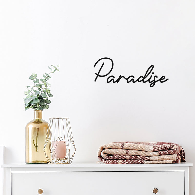 Vinyl Wall Art Decal - Paradise - 11" x 16" - Modern Inspirational Cute Word Quote Sticker For Kids Room Living Room Home School Classroom Bedroom Mirror Decor 2