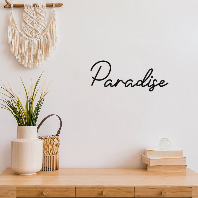 Vinyl Wall Art Decal - Paradise - Modern Inspirational Cute Word Quote Sticker For Kids Room Living Room Home School Classroom Bedroom Mirror Decor 3