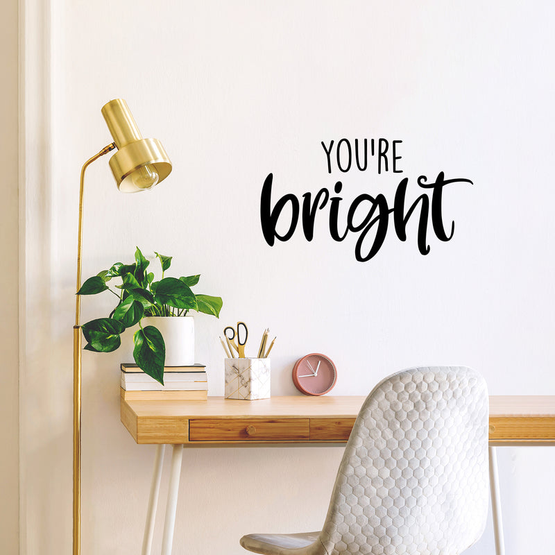 Vinyl Wall Art Decal - You're Bright - 14.5" x 25" - Fun Motivational Lovely Inspiring Quote Sticker For Kids Room Bedroom Daycare Playroom Nursery Living Room School Decor 2