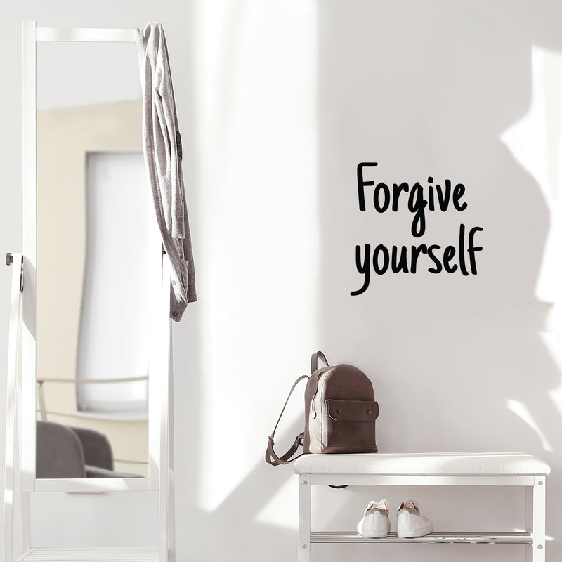 Vinyl Wall Art Decal - Forgive Yourself - 15" x 15" - Modern Inspirational Positive Self Love Quote Sticker For Home School Office Teen Bedroom Living Room Decor 2