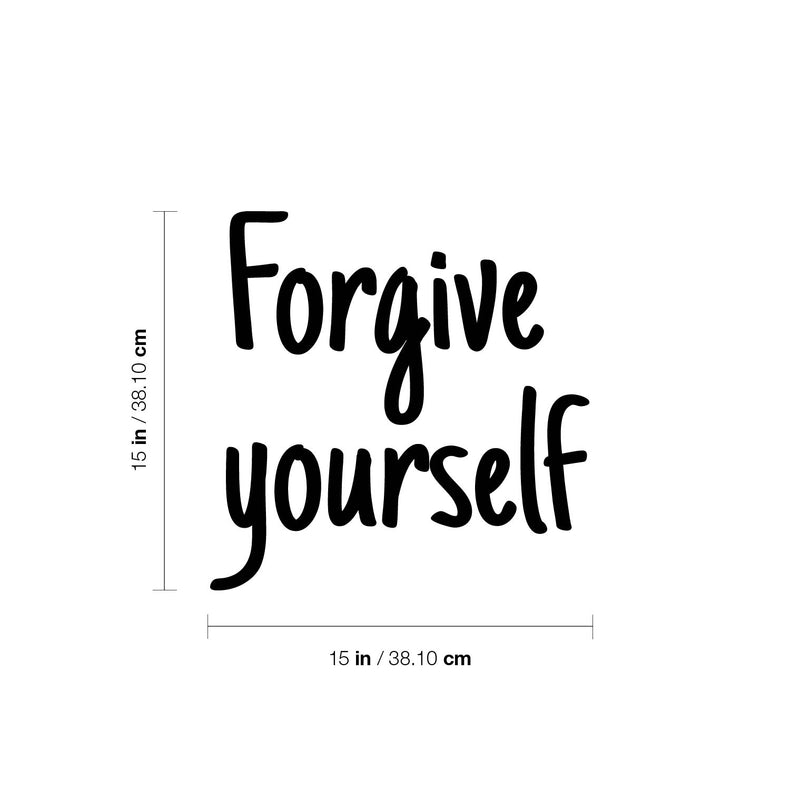 Vinyl Wall Art Decal - Forgive Yourself - 15" x 15" - Modern Inspirational Positive Self Love Quote Sticker For Home School Office Teen Bedroom Living Room Decor 4