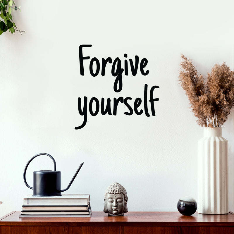 Vinyl Wall Art Decal - Forgive Yourself - 15" x 15" - Modern Inspirational Positive Self Love Quote Sticker For Home School Office Teen Bedroom Living Room Decor 3