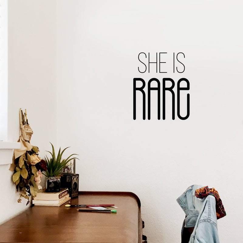 Vinyl Wall Art Decal - She Is Rare - 18" x 15" - Trendy Inspirational Quote Sticker For Woman Home Office Living Room Girls Bedroom Decor 2