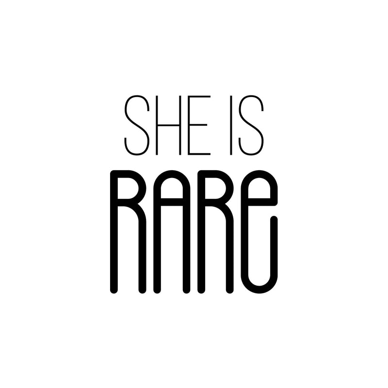 Vinyl Wall Art Decal - She Is Rare - Trendy Inspirational Quote Sticker For Woman Home Office Living Room Girls Bedroom Decor 1