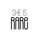 Vinyl Wall Art Decal - She Is Rare - 18" x 15" - Trendy Inspirational Quote Sticker For Woman Home Office Living Room Girls Bedroom Decor 1