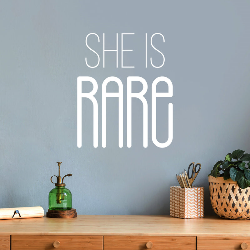 Vinyl Wall Art Decal - She Is Rare - 18" x 15" - Trendy Inspirational Quote Sticker For Woman Home Office Living Room Girls Bedroom Decor 3