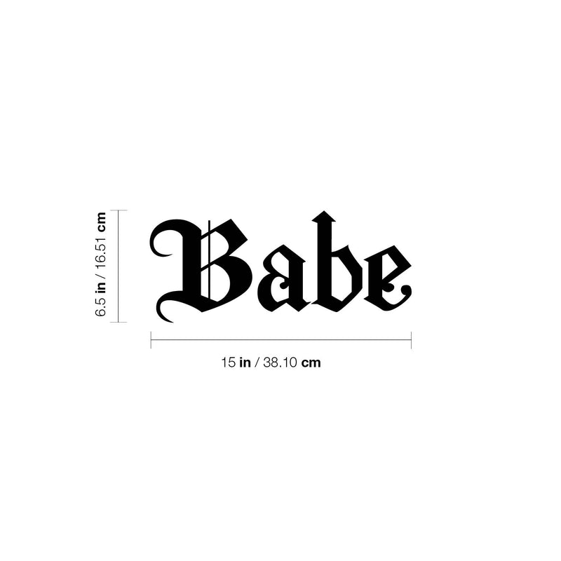 Vinyl Wall Art Decal - Babe - 6. Modern Optimistic Inspirational Minimalist Style Quote Sticker For Home Bedroom Closets Living Room School Office Coffee Shop Decor 4