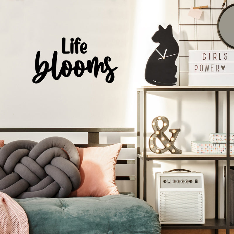 Vinyl Wall Art Decal - Life Blooms - 13. Trendy Positive Inspiring Good Vibes Quote Sticker For Bedroom Closet Living Room School Office Coffee Shop Decor 3
