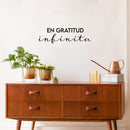 Vinyl Wall Art Decal - En Gratitud Infinita / In Infinite Gratitude - 7.5" x 25" - Modern Lovely Inspiring Spiritual Quote Sticker For Bedroom Living Room Office Religious Decor 2