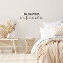 Vinyl Wall Art Decal - En Gratitud Infinita / In Infinite Gratitude - 7.5" x 25" - Modern Lovely Inspiring Spiritual Quote Sticker For Bedroom Living Room Office Religious Decor 3