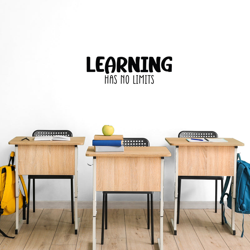 Vinyl Wall Art Decal - Learning Has No Limits - Trendy Inspiring Positive Classroom Quote Sticker For Playroom School Office Library Educational Decor 2