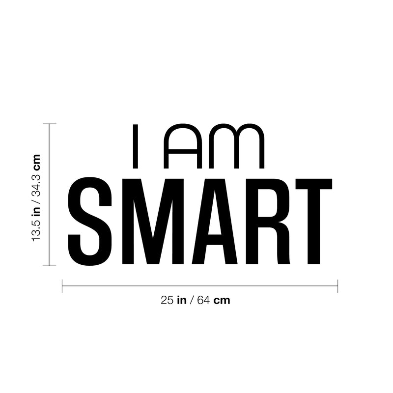 Vinyl Wall Art Decal - I Am Smart - 13.5" x 25" - Modern Inspiring Positive Classroom Quote Sticker For Home Living Room Playroom School Library Educational Decor 4