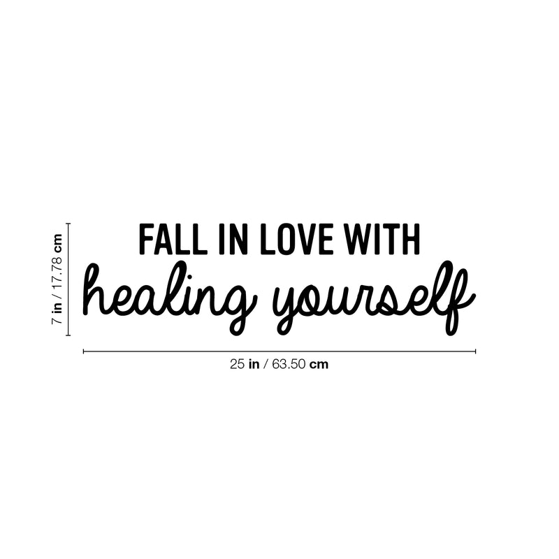 Vinyl Wall Art Decal - Fall In Love With Healing Yourself - 7" x 25" - Modern Inspirational Positive Self Love Quote Sticker For Home School Office Teen Bedroom Living Room Decor 4