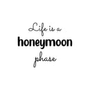 Vinyl Wall Art Decal - Life Is A Honeymoon Phase - 16.75" x 20.6" - Modern Motivational Quote Sticker For Home School Classroom Bedroom Living Room Work Office Decor 1