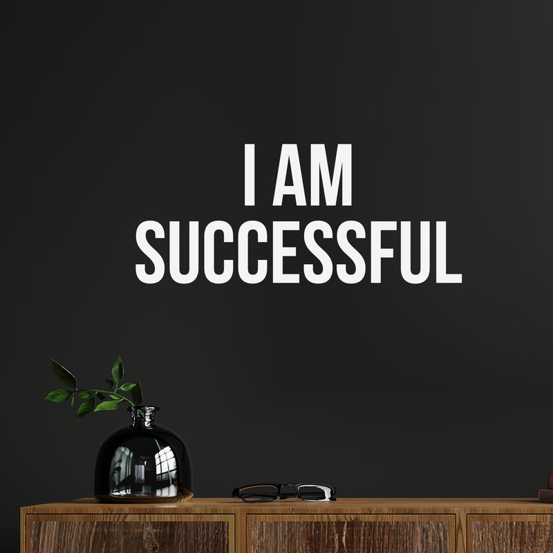 Vinyl Wall Art Decal - I Am Successful - 10.7" x 25" - Motivating Positive Self Esteem Quote Sticker For Bedroom Closet Living Room Office Coffee Shop School Gym Fitness Decor 3