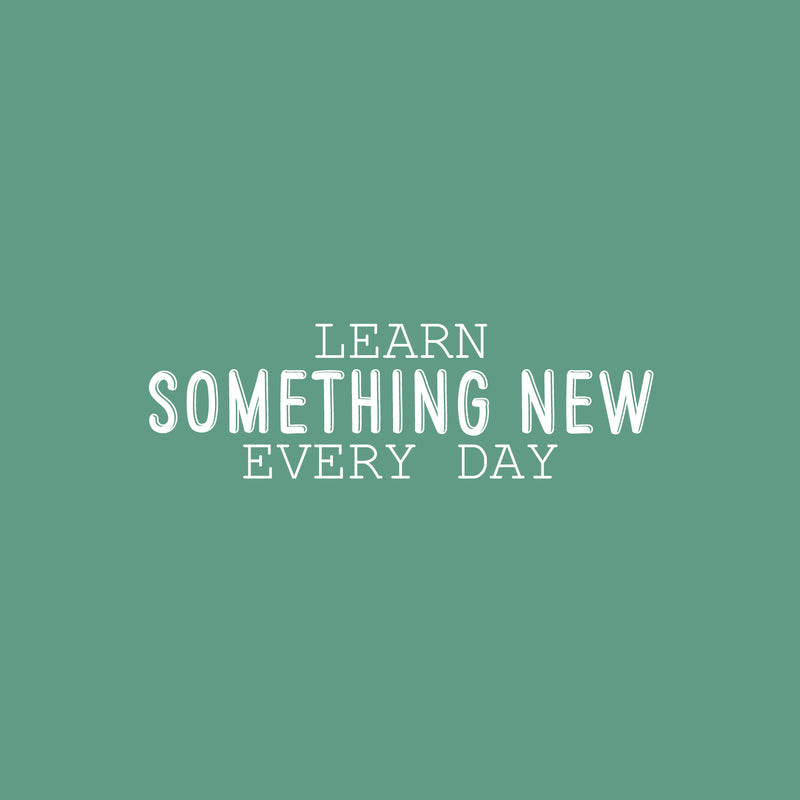 Vinyl Wall Art Decal - Learn Something New Every Day - 9" x 30" - Modern Fun Positive Classroom Quote Sticker For Home Living Room Playroom School Library Educational Decor 1