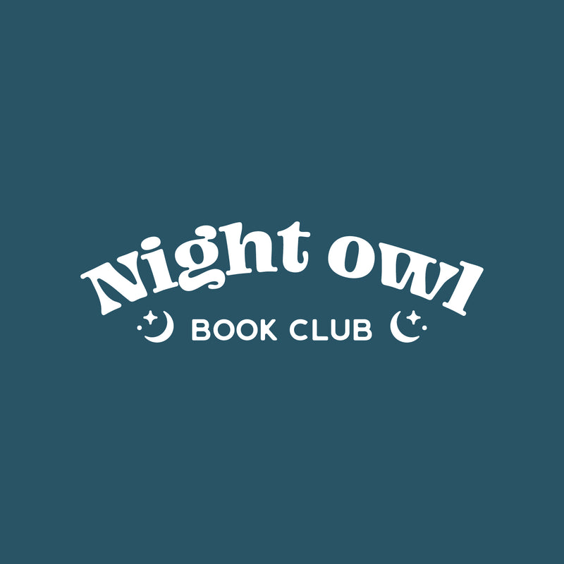 Vinyl Wall Art Decal - ?? Night Owl Book Club ?? - 8" x 25" - Trendy Fun Positive Educational Quote Sticker For Home Living Room Kids Room Playroom School Library Classroom Decor 1