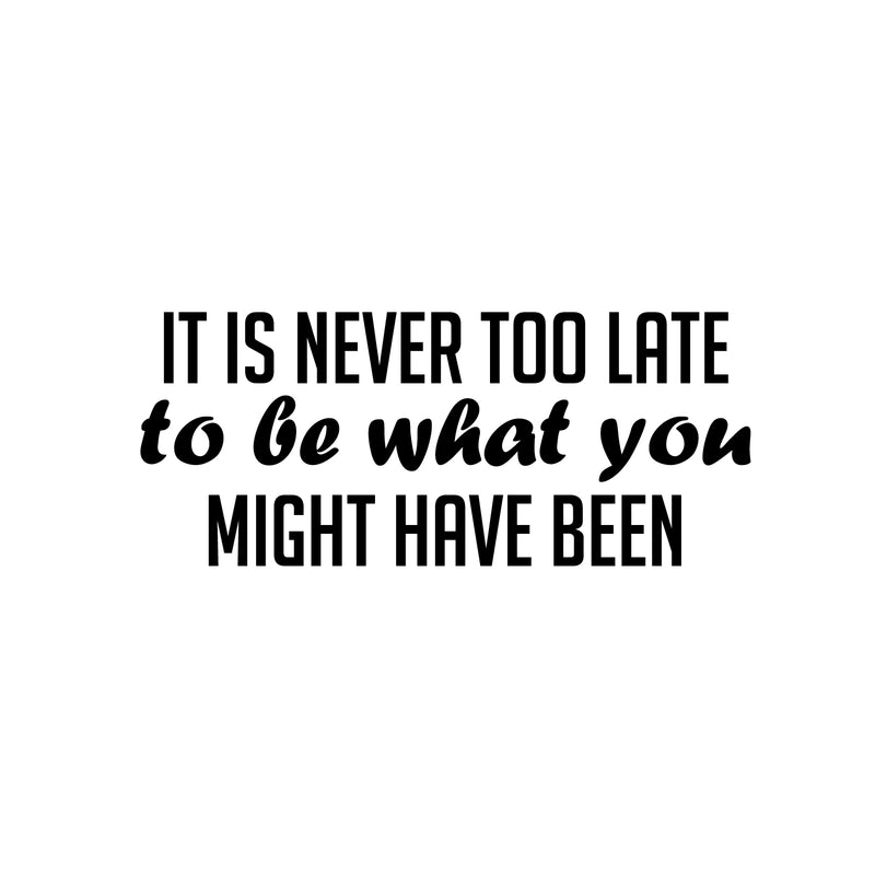 Vinyl Wall Art Decal - It Is Never Too Late To Be What You Might Have Been - 10. Positive Self Esteem Quote Sticker For Home Bedroom Closet Living Room School Office Decor 1