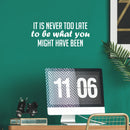 Vinyl Wall Art Decal - It Is Never Too Late To Be What You Might Have Been - 10. Positive Self Esteem Quote Sticker For Home Bedroom Closet Living Room School Office Decor 5