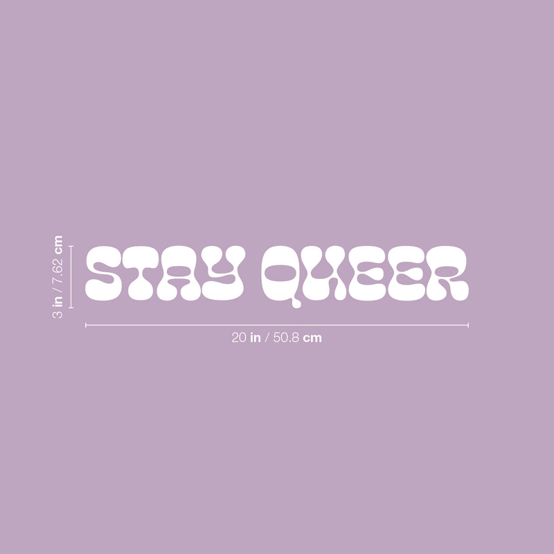 Vinyl Wall Art Decal - Stay Queer - 3" x 20" - Trendy Gender Neutral LGBTQ Quote Sticker For Home Bedroom Living Room Work Office Equality Non-Binary Store Decor 4