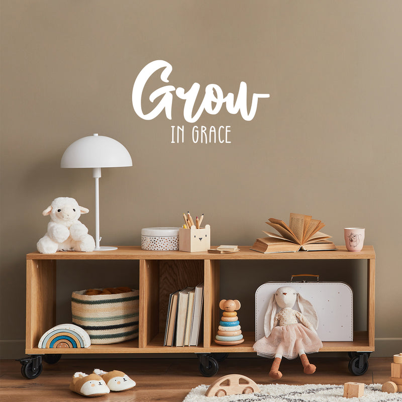 Vinyl Wall Art Decal - Grow In Grace - 15" x 25" - Trendy Inspirational Self Love Quote Sticker For Home Office Bedroom Living Room Indoor Garden Kids Room Patio Decor 3