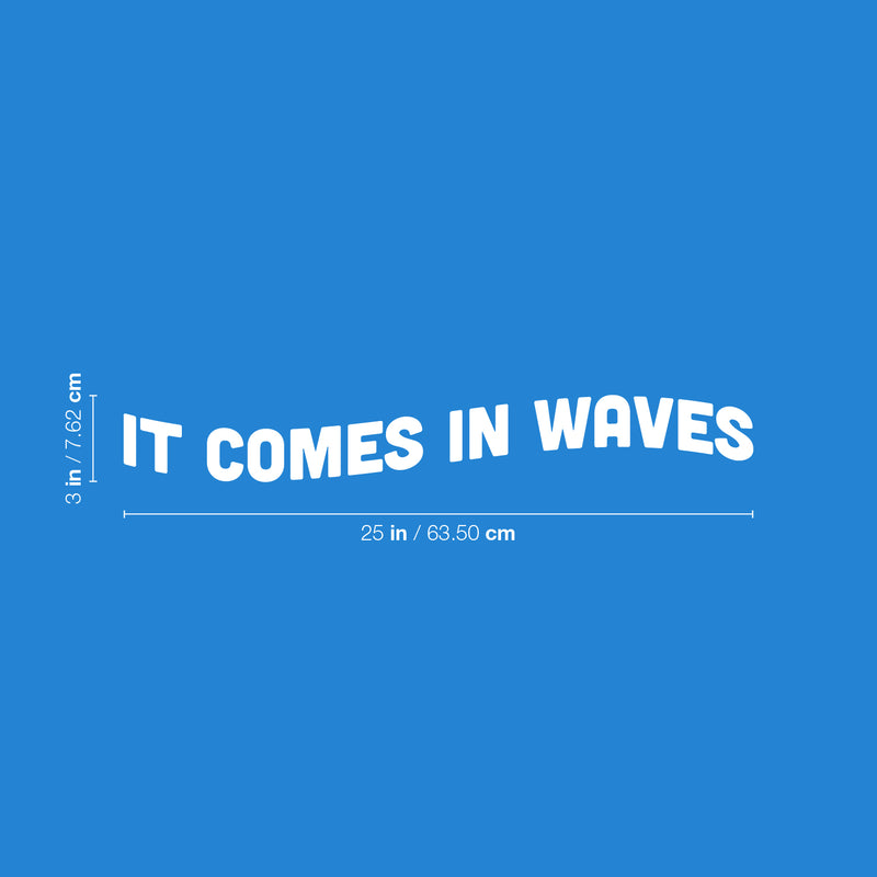 Vinyl Wall Art Decal - It Comes In Waves - 3" x 25" - Trendy Motivational Fun Positive Quote Sticker For Office Coffee Shop Home Bedroom Closet Living Room Decor 4