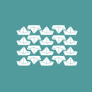 Set Of 20 Vinyl Wall Art Decal - Paper Boats Pattern - From 3" x 5" Each - Trendy Lovely Fun Design For Home Bedroom Living Room Kids Room Playroom Classroom Office Coffee Shop Decor 2
