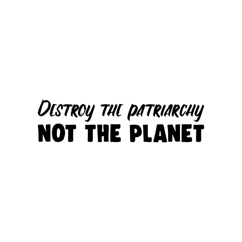 Vinyl Wall Art Decal - Destroy The Patriarchy Not The Planet - 6. Trendy Inspirational Feminism Quote Sticker For Woman Home Bedroom Work Office Living Room Store Decor 1