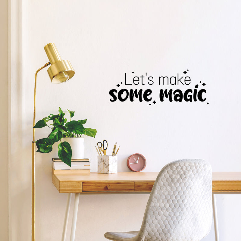 Vinyl Wall Art Decal - Let's Make Some Magic - 7" x 25" - Trendy Motivational Valentine Quote Sticker For Couples Bedroom Family Home Office Living Room Decor 3