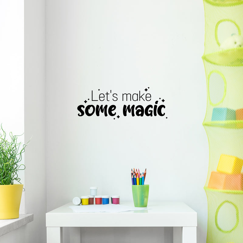 Vinyl Wall Art Decal - Let's Make Some Magic - 7" x 25" - Trendy Motivational Valentine Quote Sticker For Couples Bedroom Family Home Office Living Room Decor 2