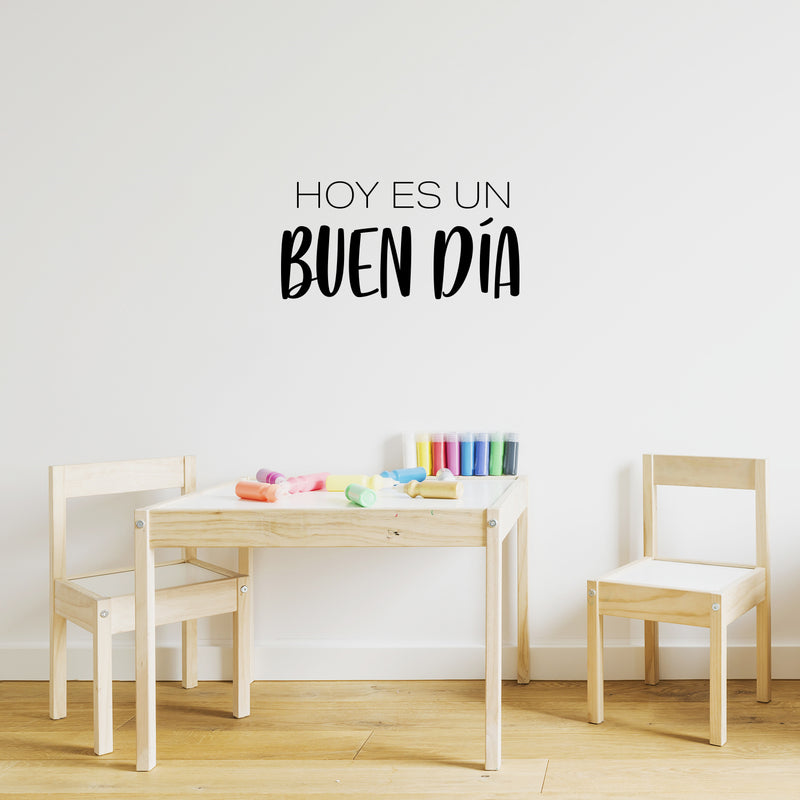 Vinyl Wall Art Decal - Hoy Es Un Buen Día / Today Is A Good Day - 12.5" x 25"- Trendy Lovely Inspiring Good Vibes Spanish Quote Sticker For Bedroom Playroom Classroom Office Decor 2