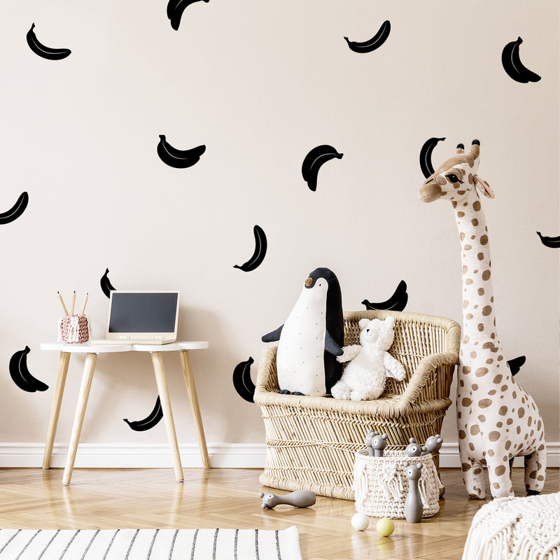 Set Of 20 Vinyl Wall Art Decal - Banana Pattern - From 4.5" x 6.5" Each - Trendy Lovely Fun Fruit Design Sticker For Home Kitchen Playroom Classroom Coffee Shop Restaurant Decor 2