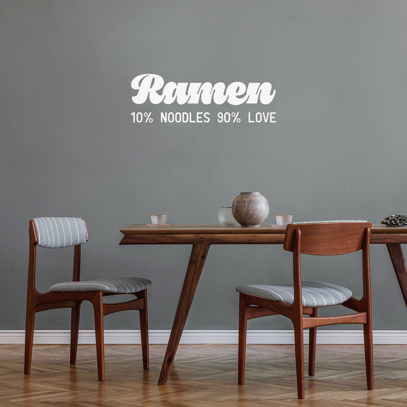 Vinyl Wall Art Decal - Ramen. 10% Noodles 90% Love - 10" x 30" - Trendy Fun Humorous Food Quote Sticker For Home Kitchen Dining Room Asian Restaurant Storefront Office Decor 3