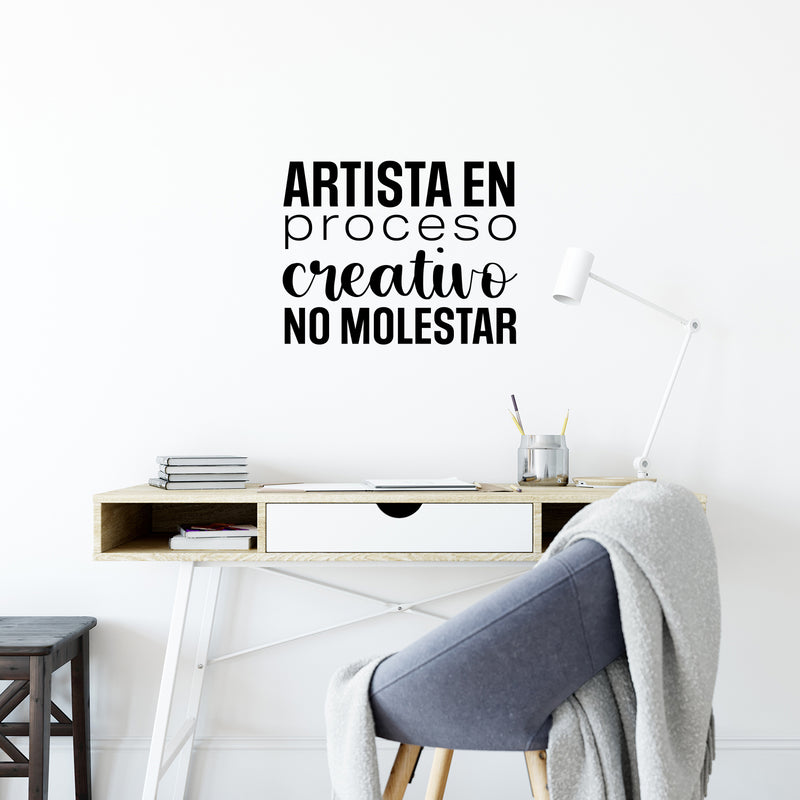 Vinyl Wall Art Decal - Artista En Proceso Creativo; No Molestar / Artist in Creative Process; Do Not Disturb - Inspiring Spanish Quote Sticker For School Office Decor 2