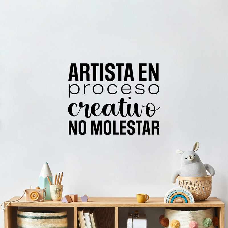 Vinyl Wall Art Decal - Artista En Proceso Creativo; No Molestar / Artist in Creative Process; Do Not Disturb - Inspiring Spanish Quote Sticker For School Office Decor 3