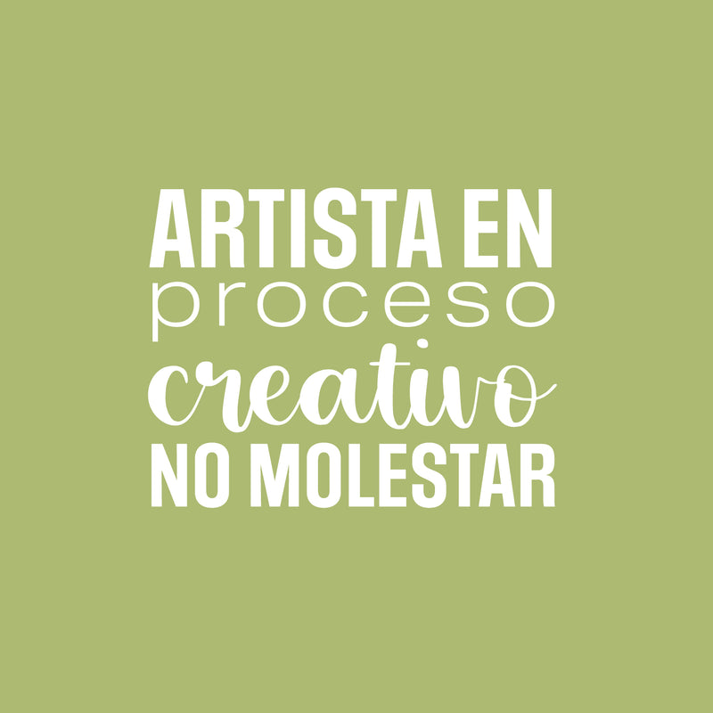 Vinyl Wall Art Decal - Artista En Proceso Creativo; No Molestar / Artist in Creative Process; Do Not Disturb - 17" x 21.5"- Inspiring Spanish Quote Sticker For School Office Decor 1