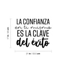 Vinyl Wall Art Decal - La Confianza En Ti Mismo Es La CLave Del Éxito / Self Confidence Is The Key To Success - Trendy Positive Spanish Quote Sticker For Home School Office Decor 4